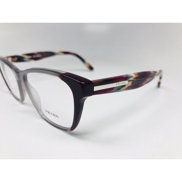 New Prada VPR 04T VYN-1O1 Gray & Burgundy w/Multi Colored Temples 52mm w/Case - Picture 5 of 9